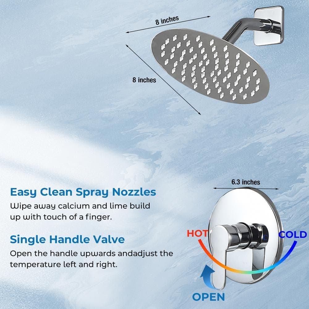AKLFGN Single Handle 2-Spray Tub and Shower Faucet 2.2 GPM in. Polish Chrome (Valve Included) (3)