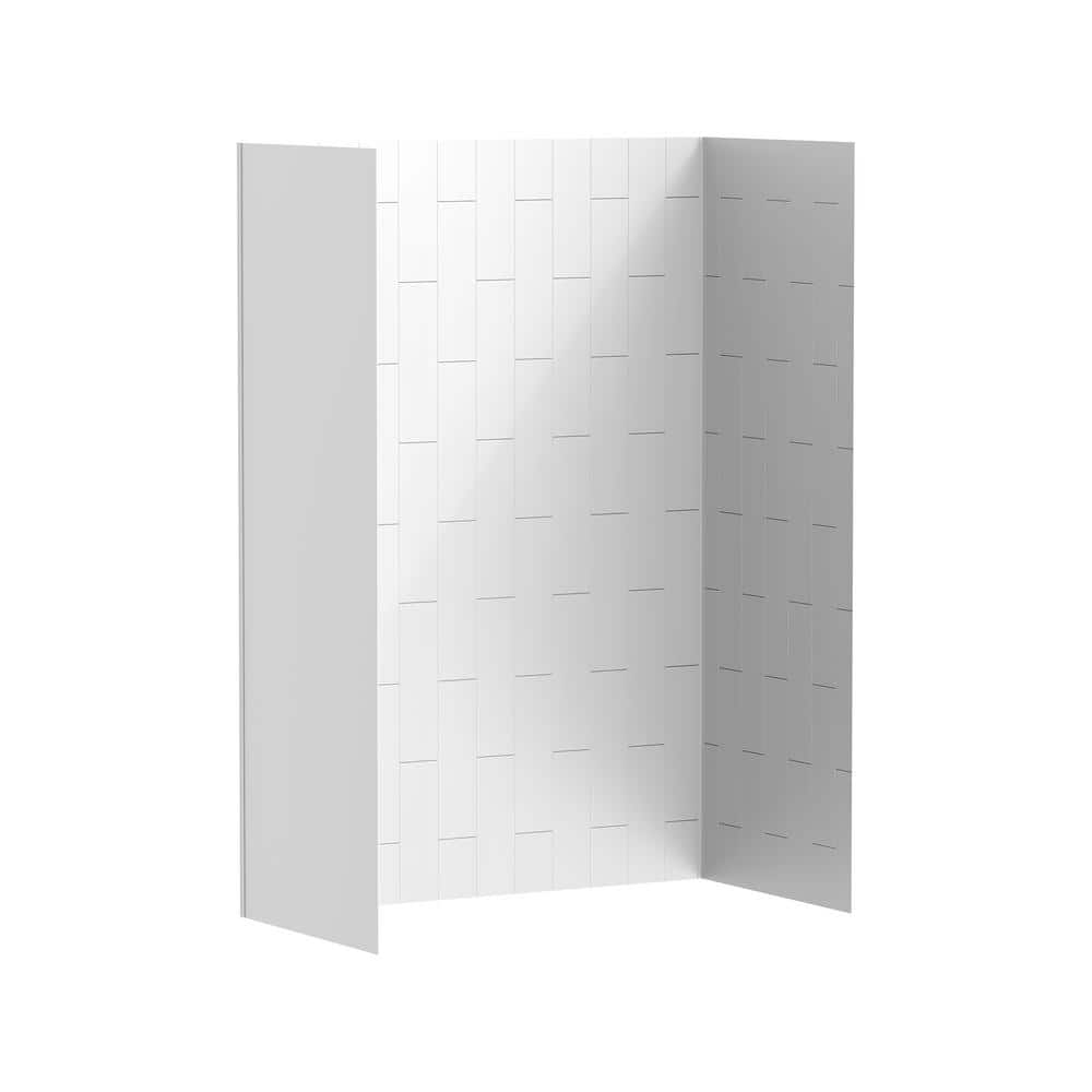 American Standard Aspirations 60 in. W x 84 in. H x 32 in. D Four Piece Glue Up Alcove Shower Wall Surround in White Subway Tile (1)