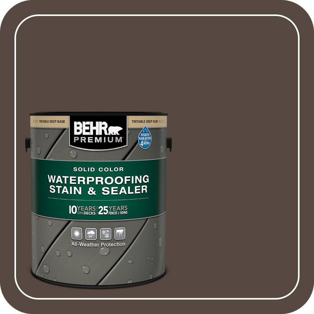 BEHR PREMIUM 1 gal. #N210-7 Havana Coffee Solid Color Waterproofing Exterior Wood Stain and Sealer (1)