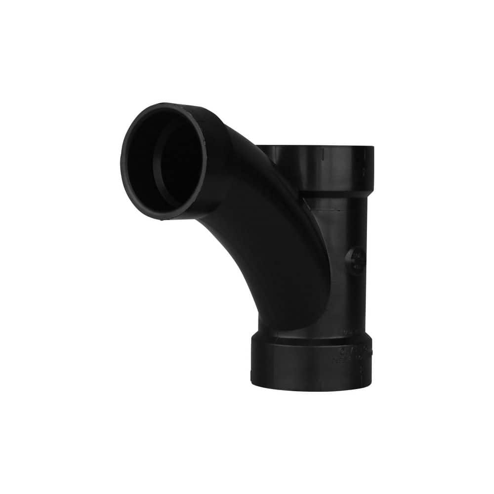 Charlotte Pipe 3 in. 1-1/2 in. ABS DWV All Hub Long-Turn Tee Wye