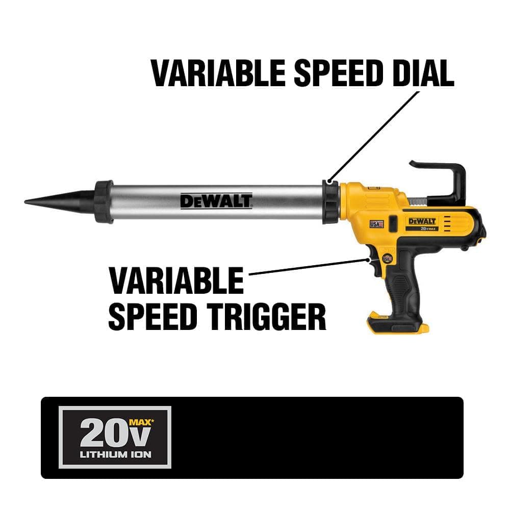 DEWALT 20V MAX Cordless 300-600 ml Sausage Pack Adhesive Gun (Tool Only) (2)