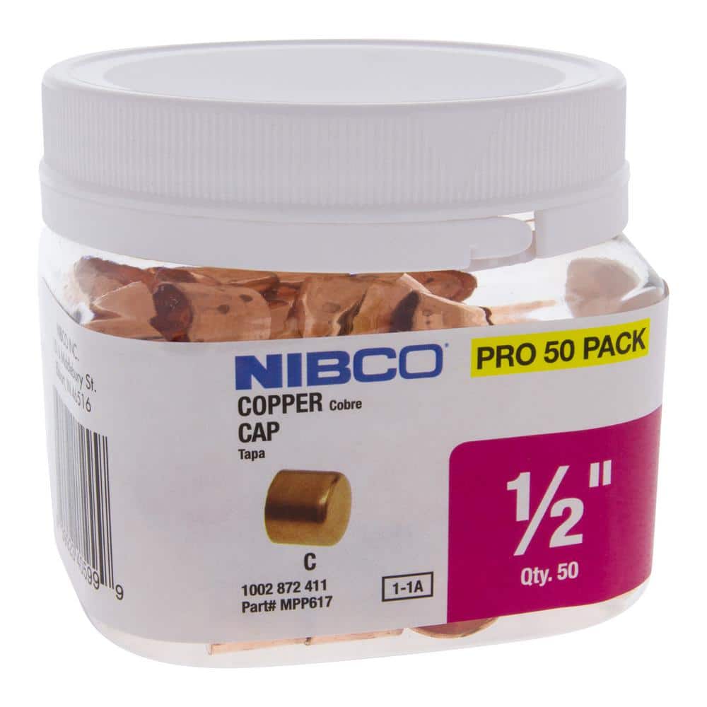 Everbilt 1/2 in. x 1/2 in. Wrot Copper Tube Cap Pro Pack (50-Pack)