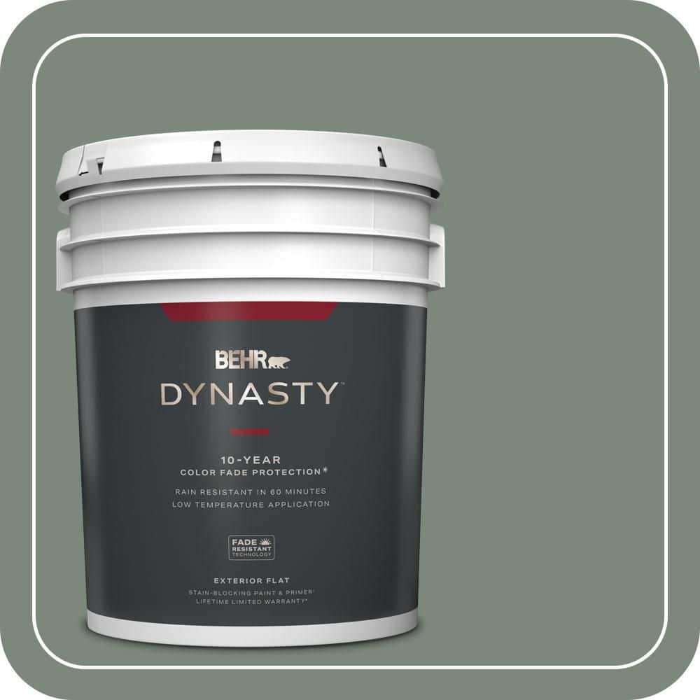 BEHR DYNASTY 5 gal. #700F-5 Wild Sage Flat Exterior Stain-Blocking Paint & Primer