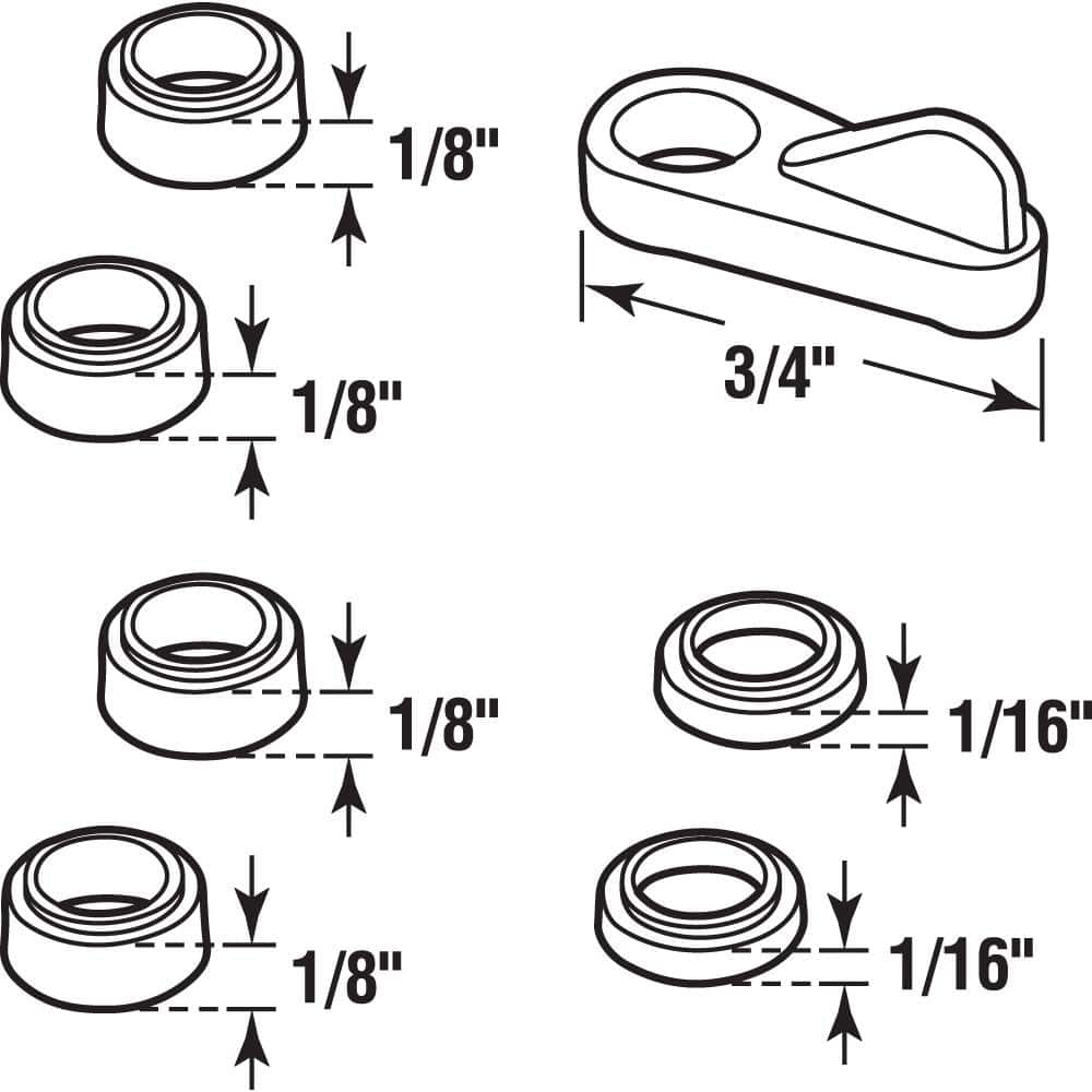 Prime-Line Universal Screen Clips Flush to 7/16 in. Plastic Construction White in Color Stackable Height-Adjustment Rings (3)