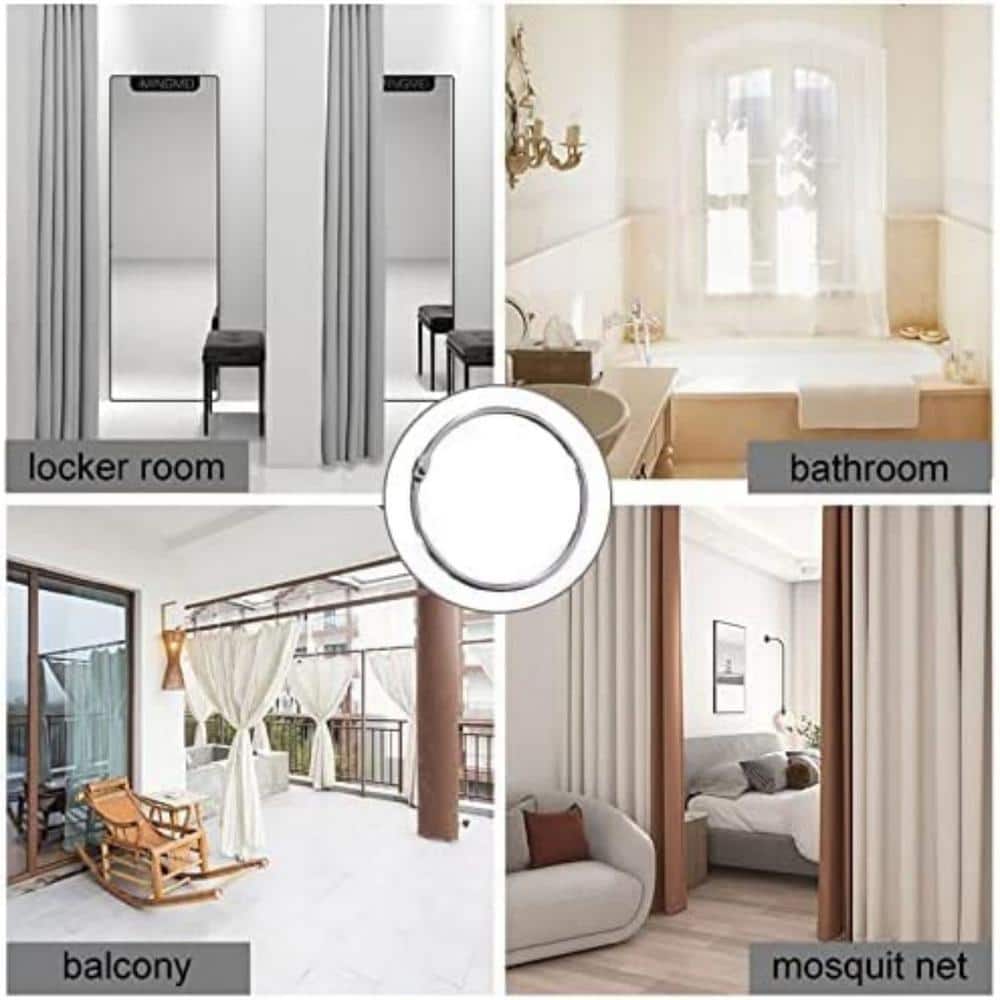 Dyiom Circular Rustproof Shower Curtain Hooks, Loose Leaf Binder Rings Book Rings. Metal Shower Curtain Rings/Hooks in Silver (3)