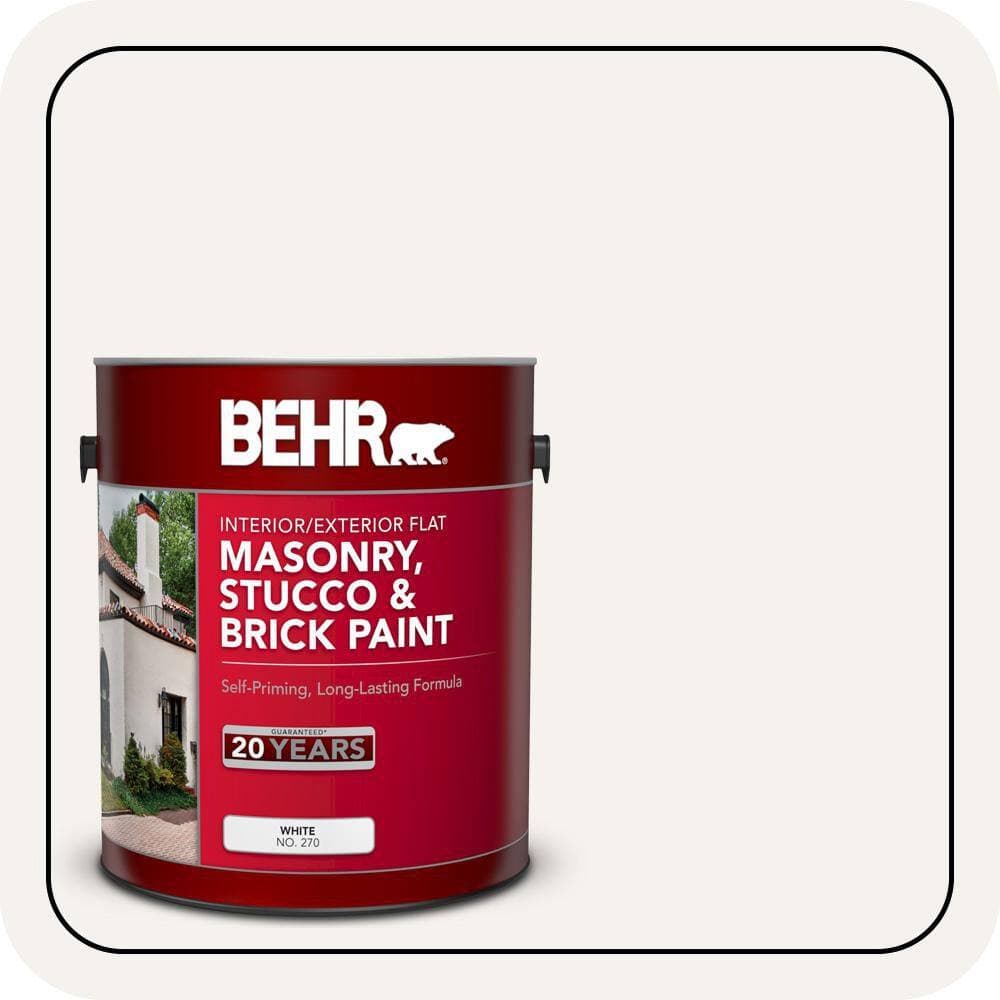 BEHR 1 gal. #PR-W14 Bit of Sugar Flat Masonry, Stucco and Brick Interior/Exterior Paint