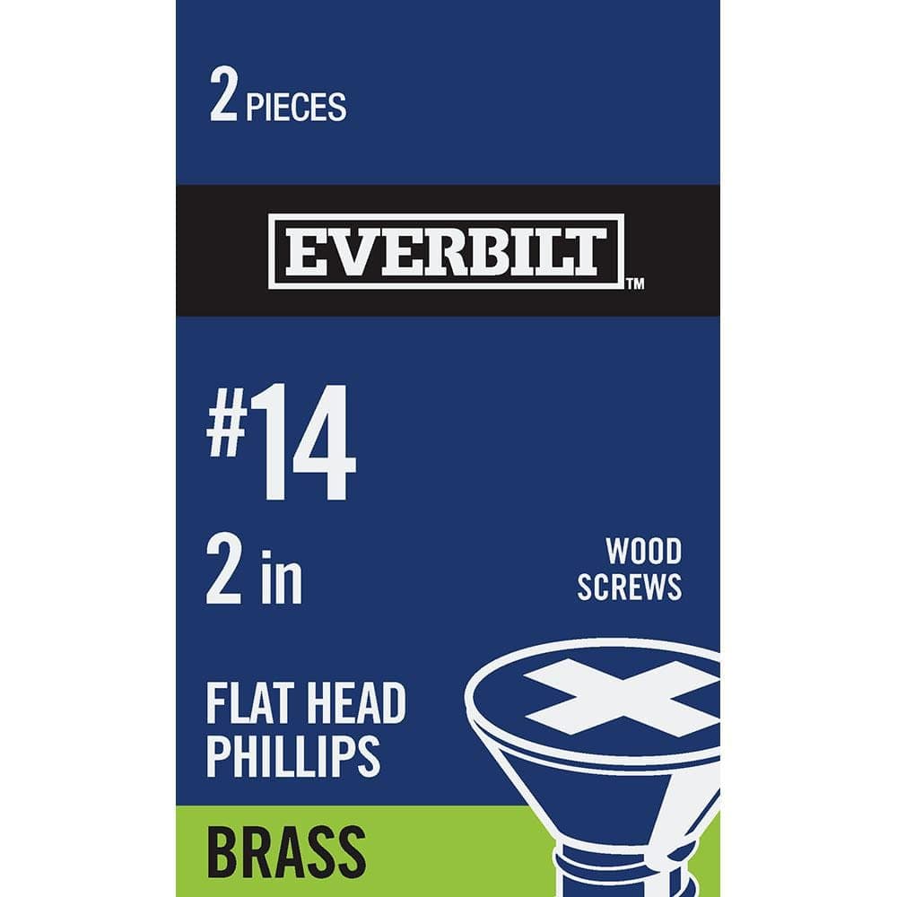 Everbilt Brass Phillips Flat Head Wood Screw (2-Pack) (1)