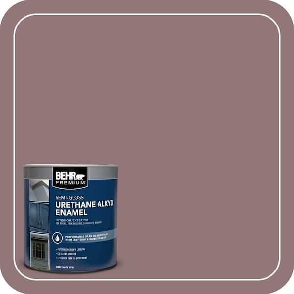 BEHR PREMIUM 1 qt. #N120-5 Plumville Semi-Gloss Enamel Urethane Alkyd Interior/Exterior Paint (2)