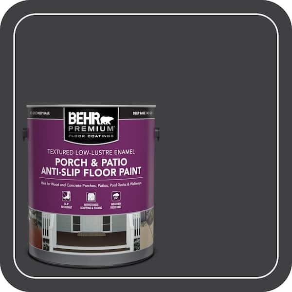 BEHR PREMIUM 1 gal. #HDC-MD-04 Totally Black Textured Low-Lustre Enamel Interior/Exterior Porch and Patio Anti-Slip Floor Paint (2)
