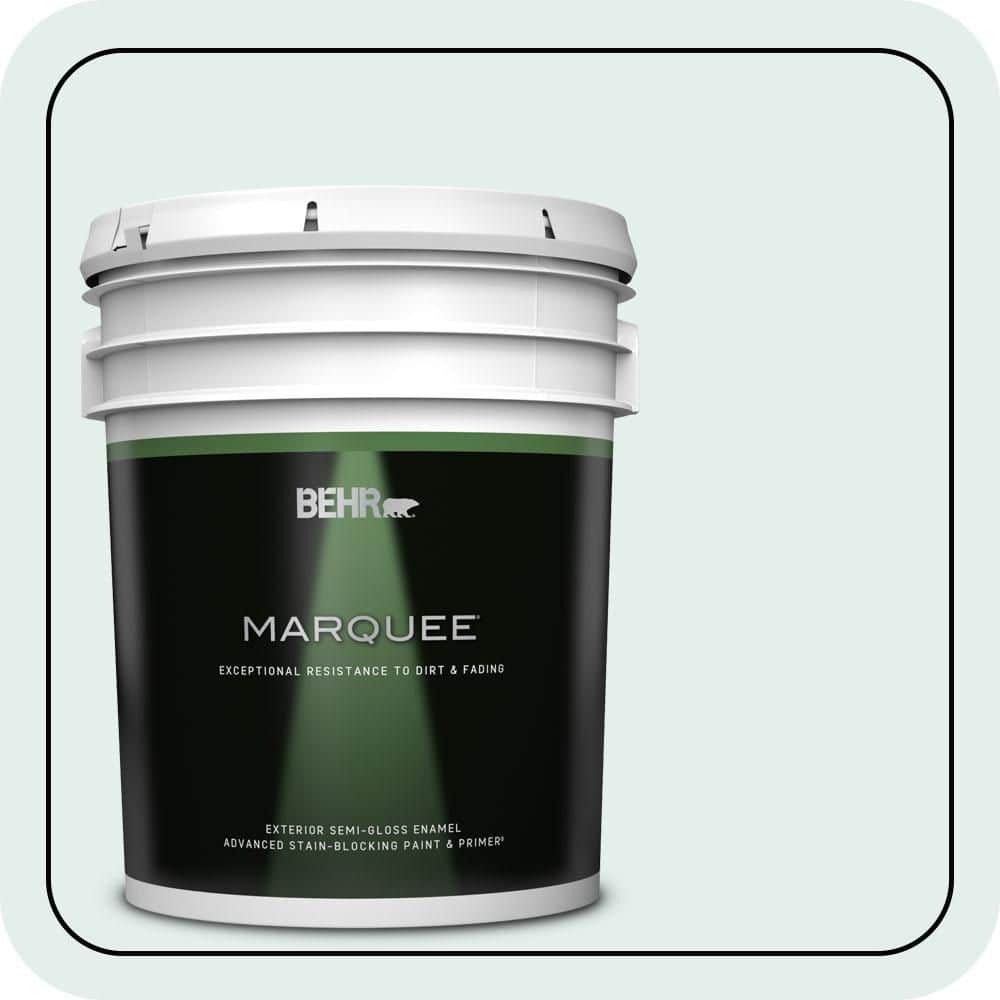 BEHR MARQUEE 5 gal. #530E-1 White Sapphire Semi-Gloss Enamel Exterior Paint & Primer