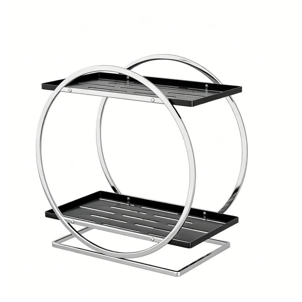 Whatseaso 11 in. W x 11.4 in H x 6 in. D Metal in Black Over The Toilet Storage 2-Tier Bathroom Countertop Organizers