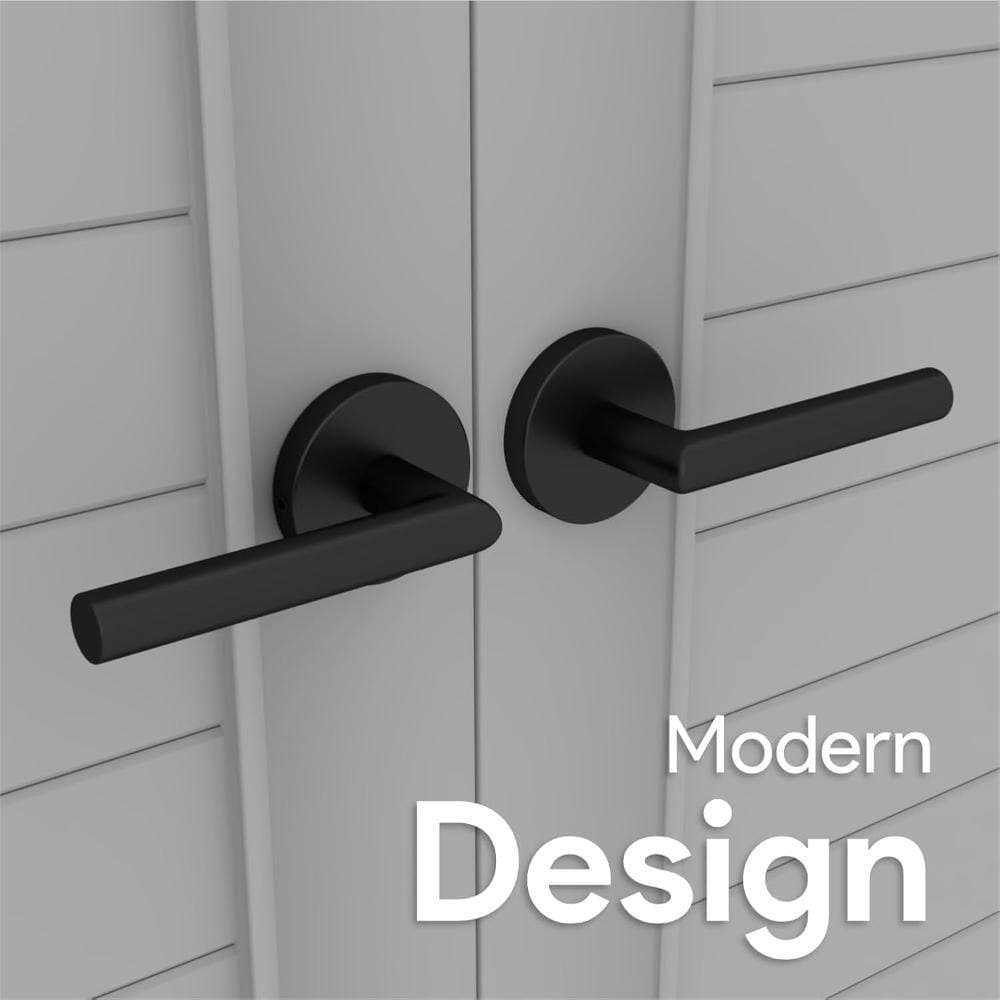 Mega Handles Ronn Dummy Door Handles - 6 Pack, Matte Black (2)