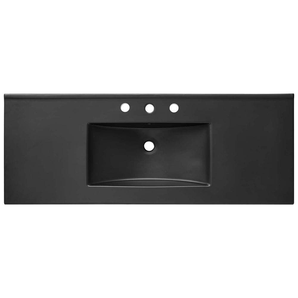 MODWAY Cayman 48 in. Single Basin Bathroom Sink in Black (2)