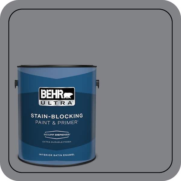 BEHR ULTRA 1 gal. #N530-5 Mission Control Extra Durable Satin Enamel Interior Paint & Primer (2)