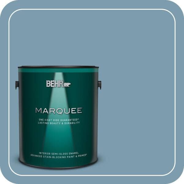 BEHR MARQUEE 1 gal. #PMD-14 Yacht Harbor Semi-Gloss Enamel Interior Paint & Primer (2)