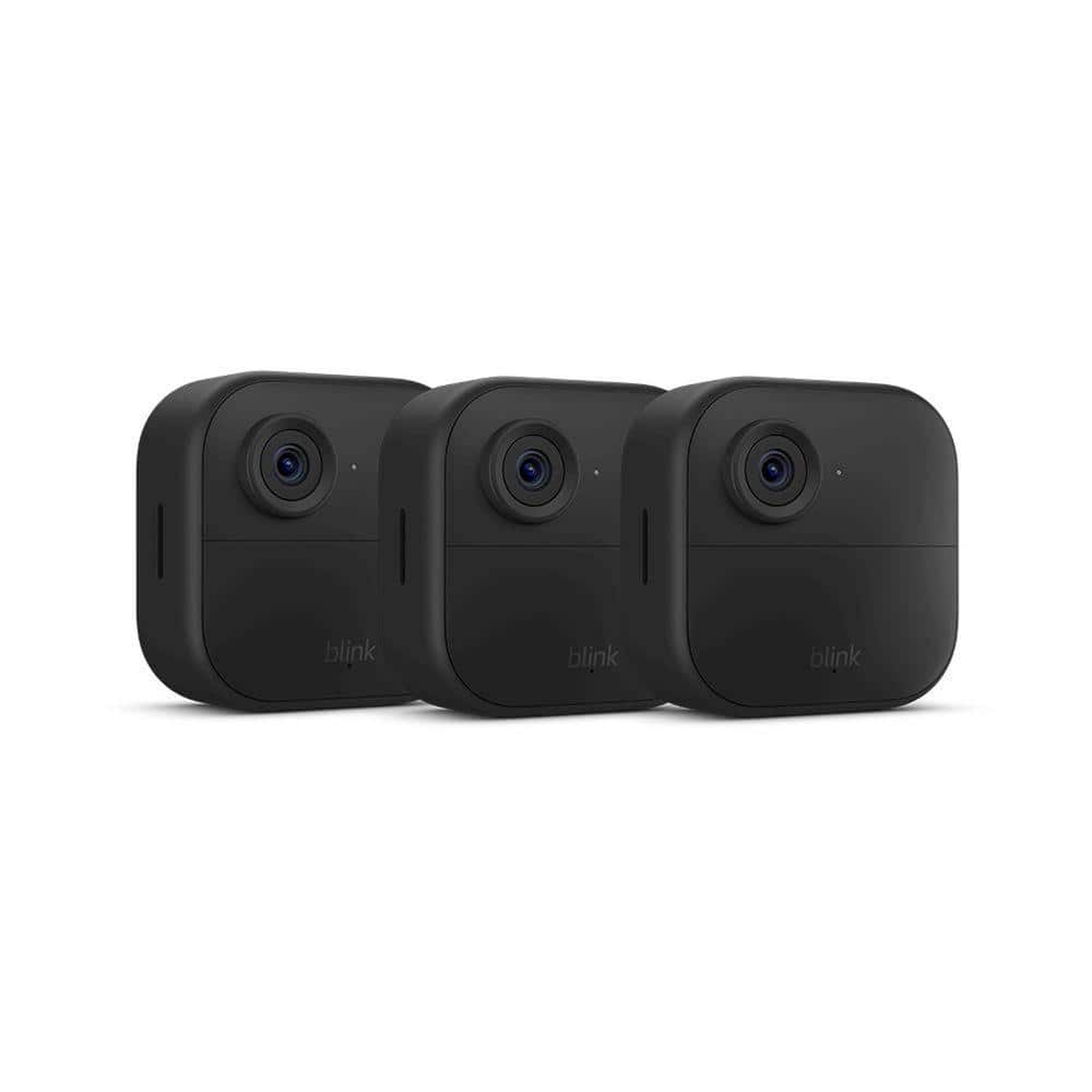 Blink Outdoor 4-Wireless Battery Smart Home Security Camera System with 3-Cameras, up to 2-Year Battery Life (Black)