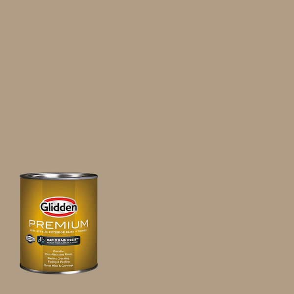 Glidden Premium 1 qt. PPG1077-4 Weathered Wood Flat Exterior Latex Paint (2)
