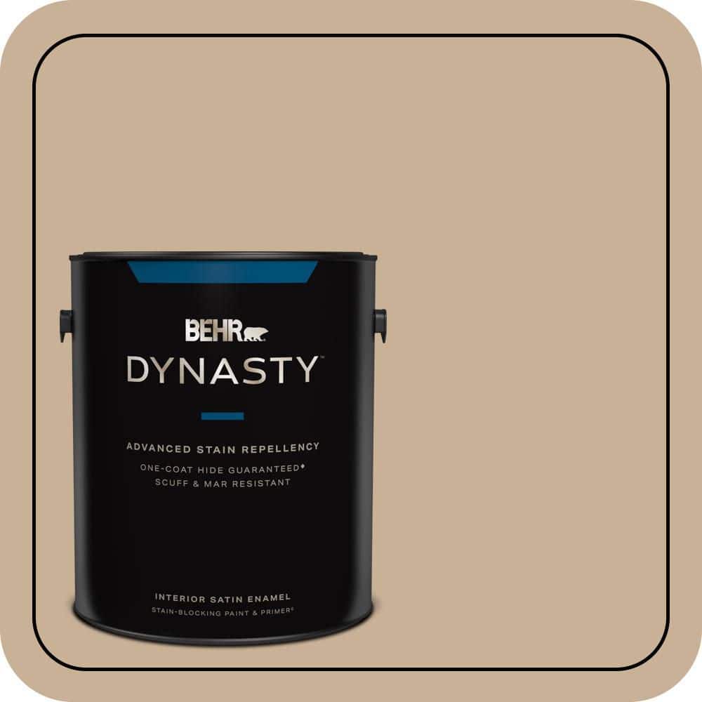 BEHR DYNASTY 1 gal. #MQ2-46 Basswood One-Coat Hide Satin Enamel Interior Stain-Blocking Paint & Primer