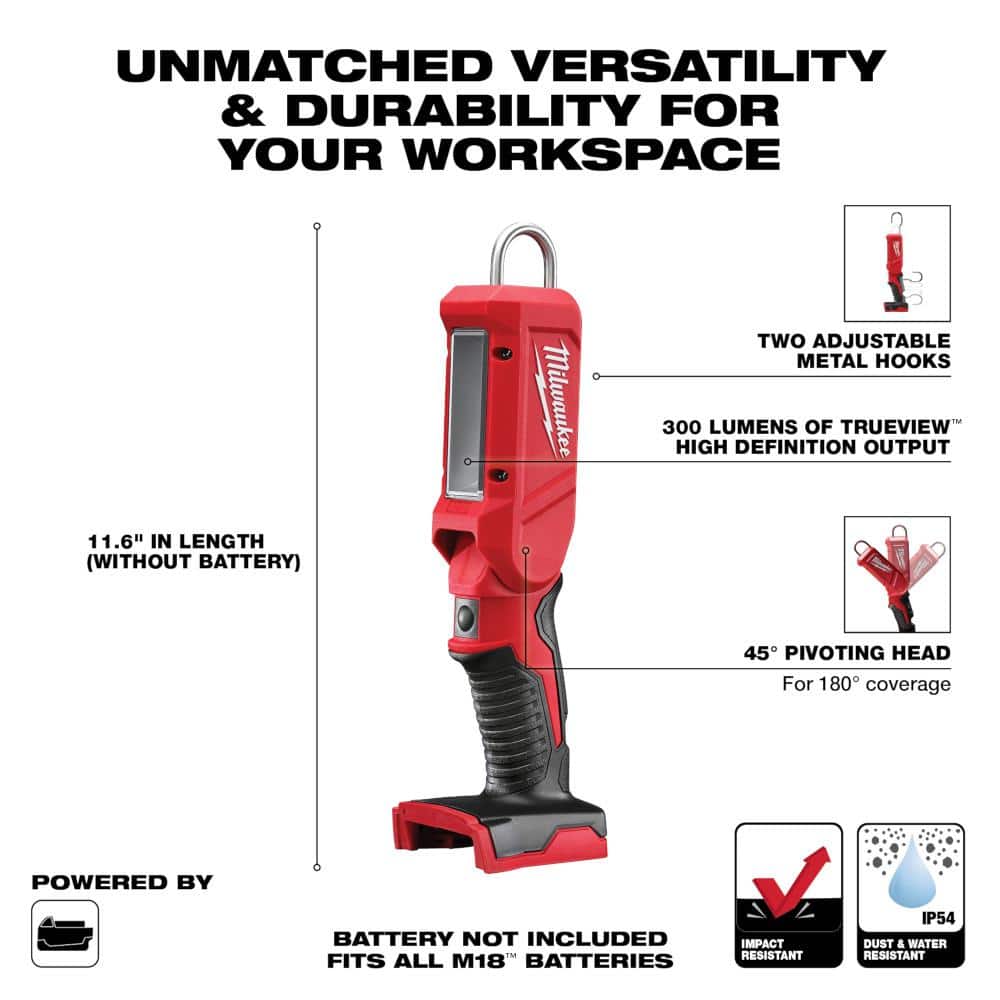 Milwaukee M18 18-Volt Lithium-Ion Cordless 300-Lumen LED Stick Light (Tool-Only) (4)
