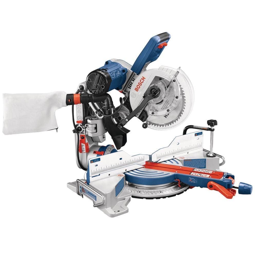 Bosch 15 Amp Corded 10 in Dual-Bevel Sliding Glide Miter Saw with 60-Tooth Carbide Saw Blade and Bonus Folding-Leg Stand (2)
