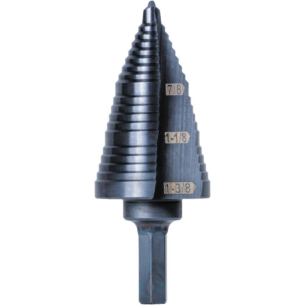 Klein Tools 3-Step Drill Bit, Double-Fluted, 7/8-Inch to 1-3/8-Inch