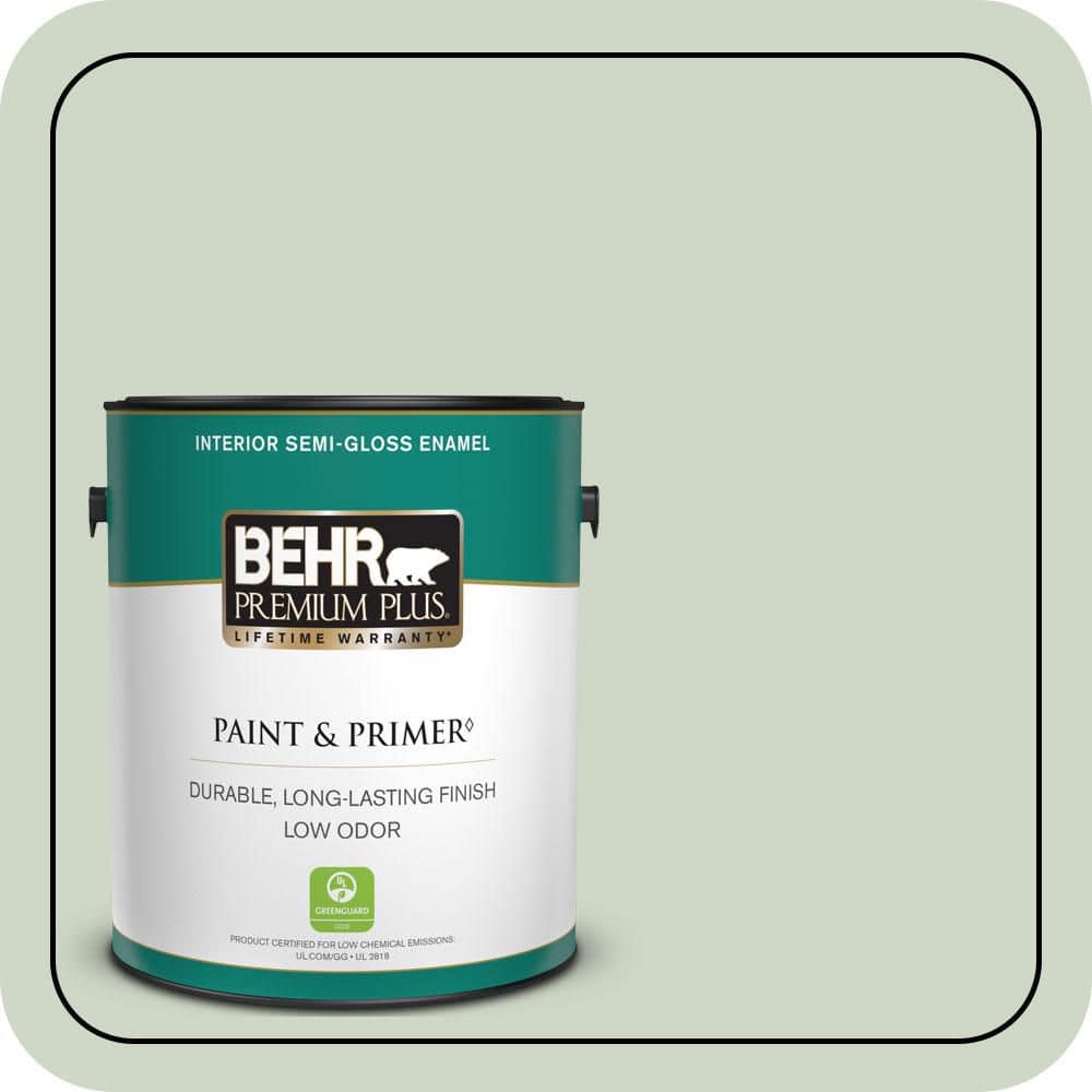 BEHR PREMIUM PLUS 1 gal. #S390-2 Spring Valley Semi-Gloss Enamel Low Odor Interior Paint & Primer