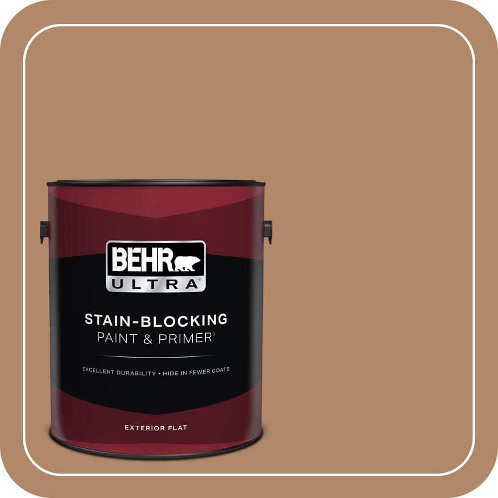 BEHR ULTRA 1 gal. #MQ2-2 Syrup Flat Exterior Paint & Primer