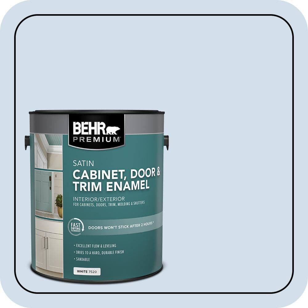 BEHR PREMIUM 1 gal. #M530-1 Ice Drop Satin Enamel Interior/Exterior Cabinet, Door & Trim Paint