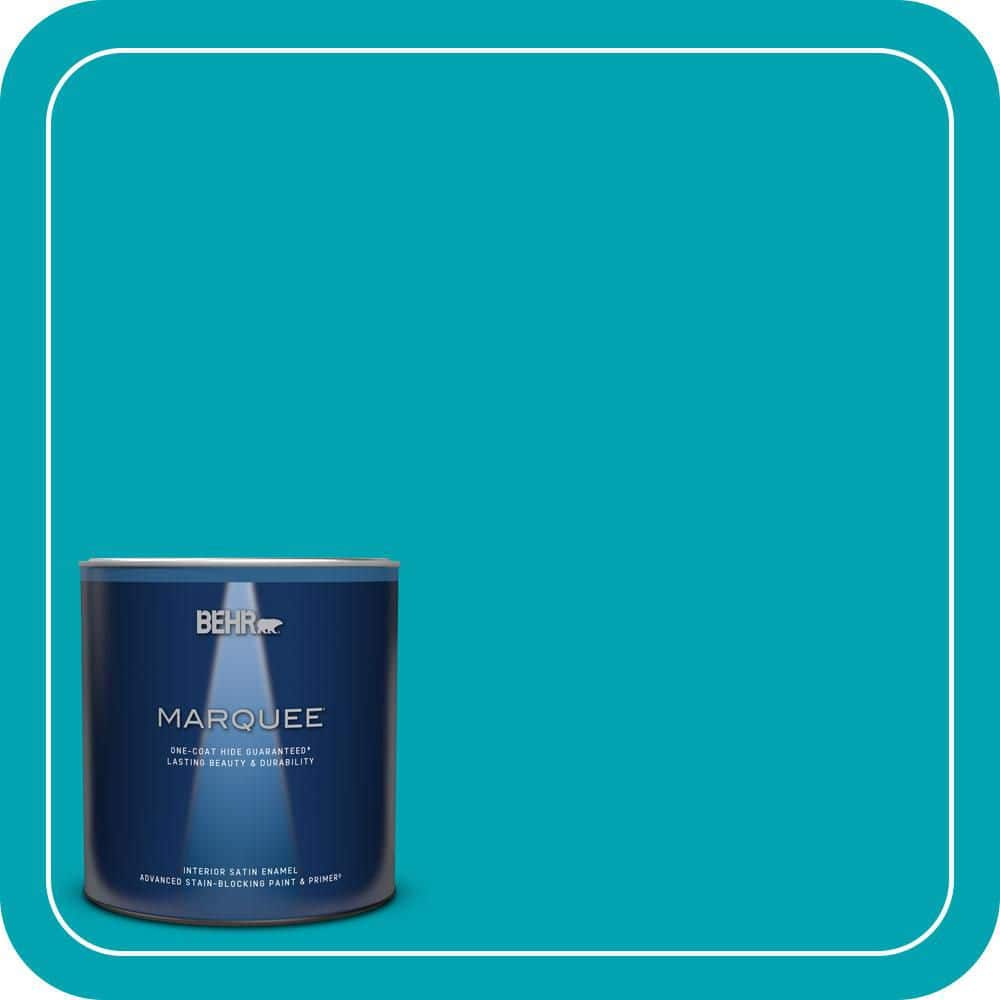 BEHR MARQUEE 1 qt. #510B-6 Blue Jewel Satin Enamel Interior Paint & Primer