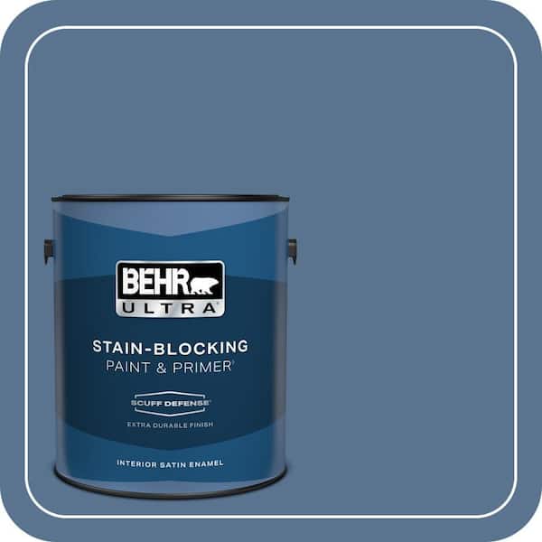 BEHR ULTRA 1 gal. #PPU14-18 Laguna Blue Extra Durable Satin Enamel Interior Paint & Primer (2)