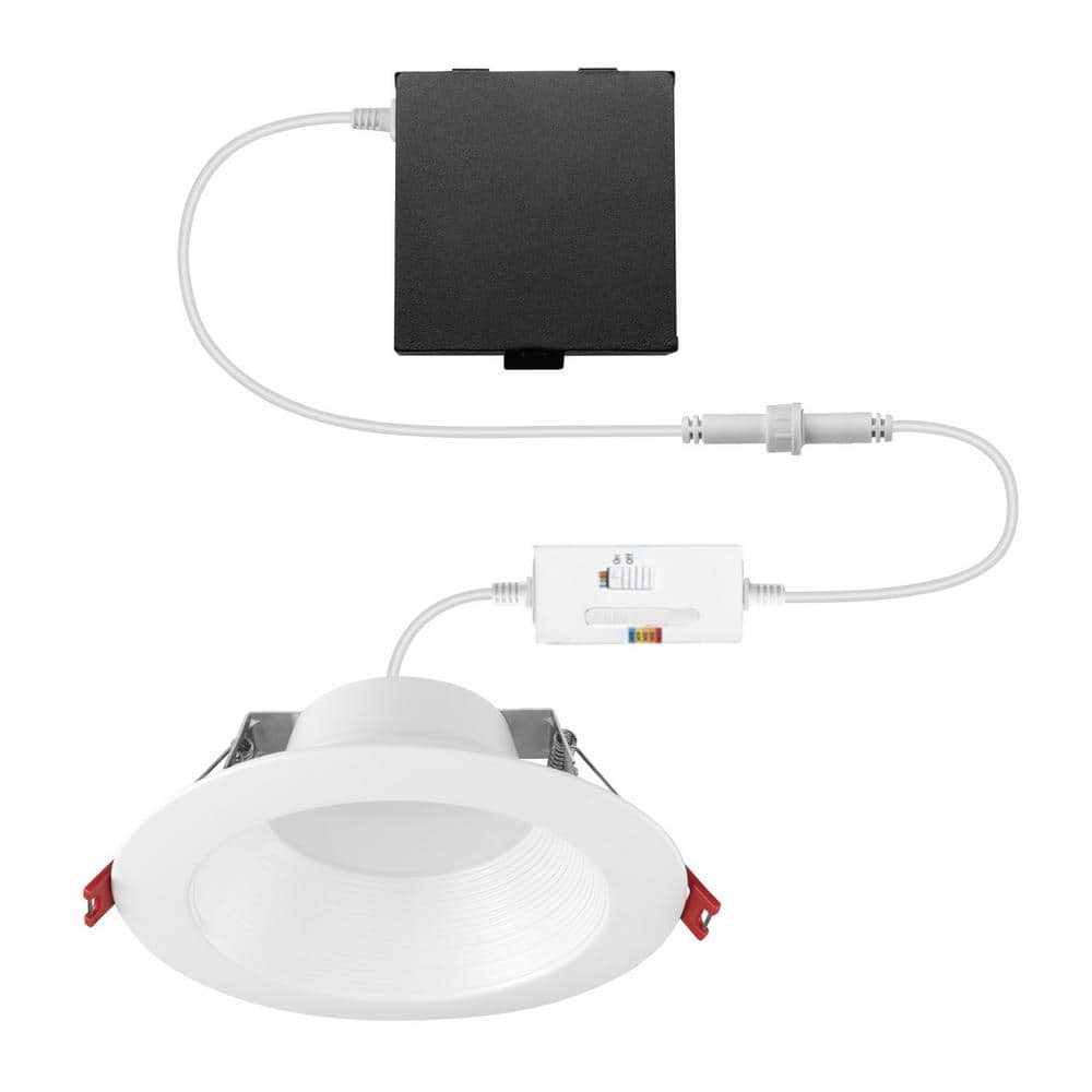Commercial Electric 6 in. Elite Series Integrated LED Adjustable CCT 3-Level Lumen Select Dimmable Deep Baffle Canless Recessed Light, White (2)