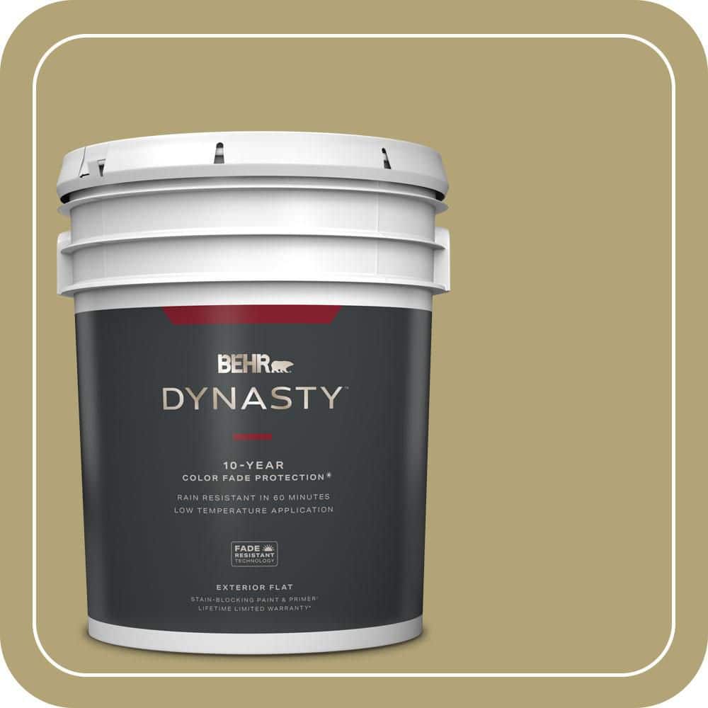 BEHR DYNASTY 5 gal. #PMD-101 Green Fig Flat Exterior Stain-Blocking Paint & Primer
