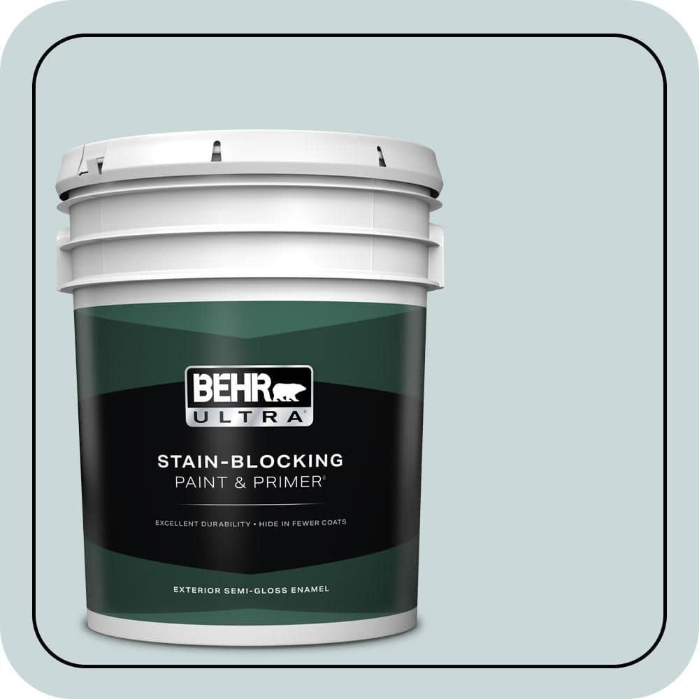 BEHR ULTRA 5 gal. #PPU13-16 Offshore Mist Semi-Gloss Enamel Exterior Paint & Primer