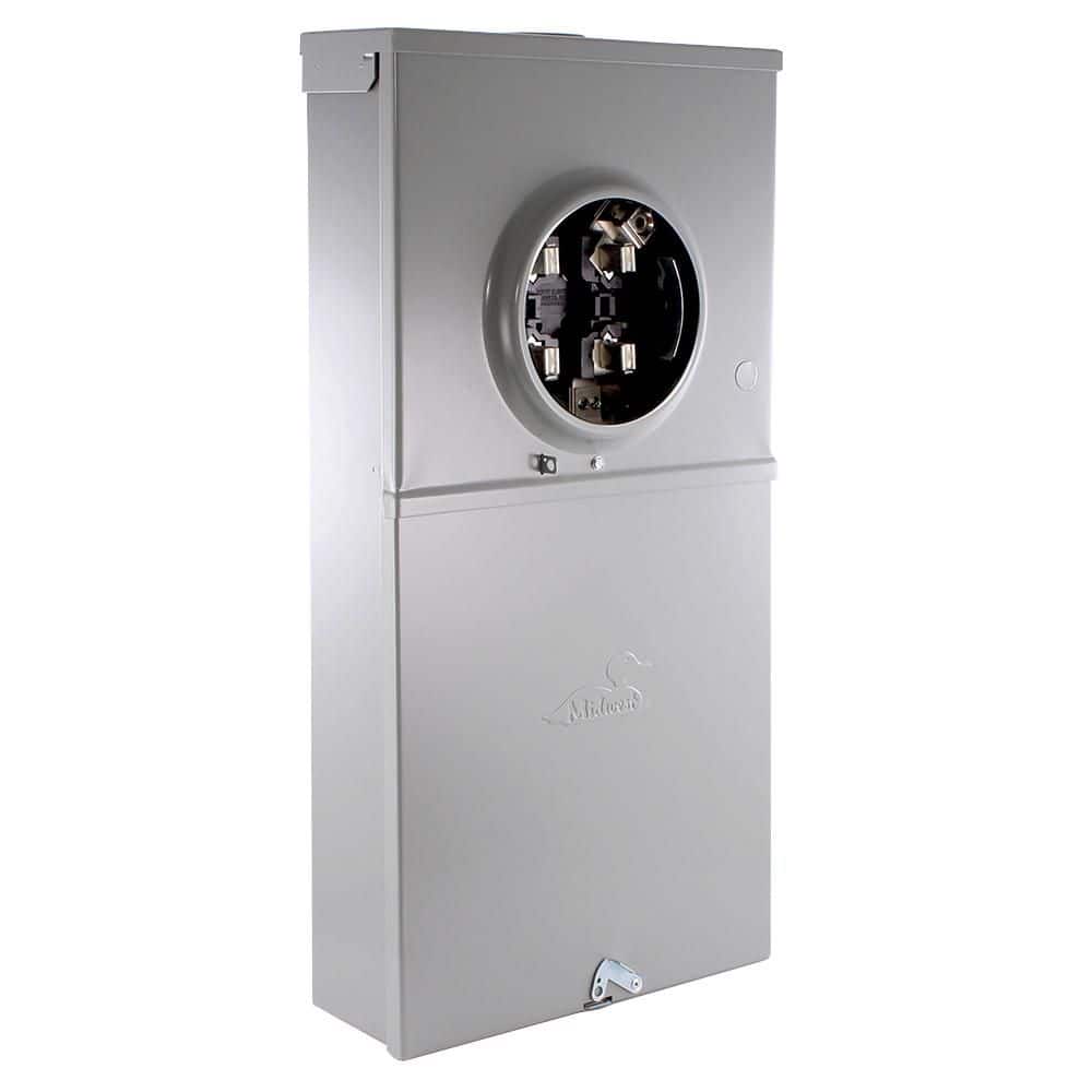Midwest Electric Products 200 Amp 4-Space 4-Circuit Ringless Overhead/Underground Meter Socket Load Center with Barrel Lock (R281CB1LK)