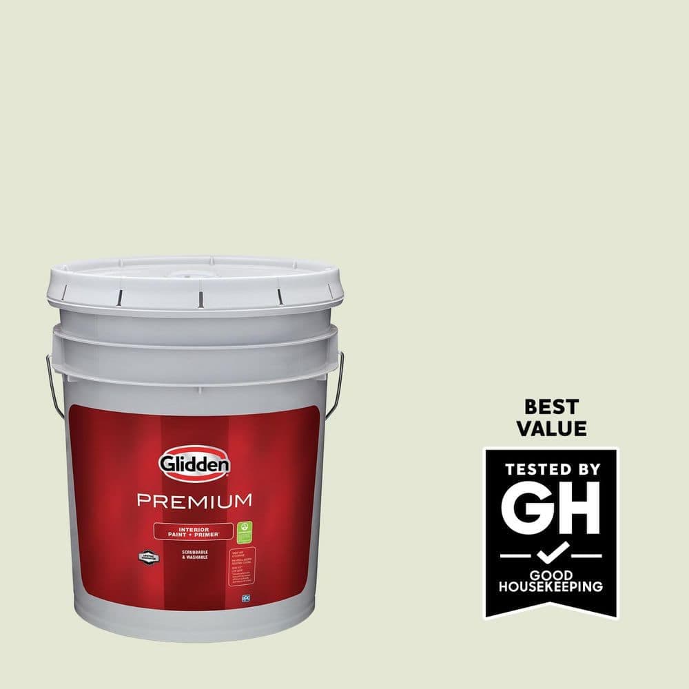 Glidden Premium 5 gal. PPG1028-1 Hint Of Pine Eggshell Interior Paint (1)