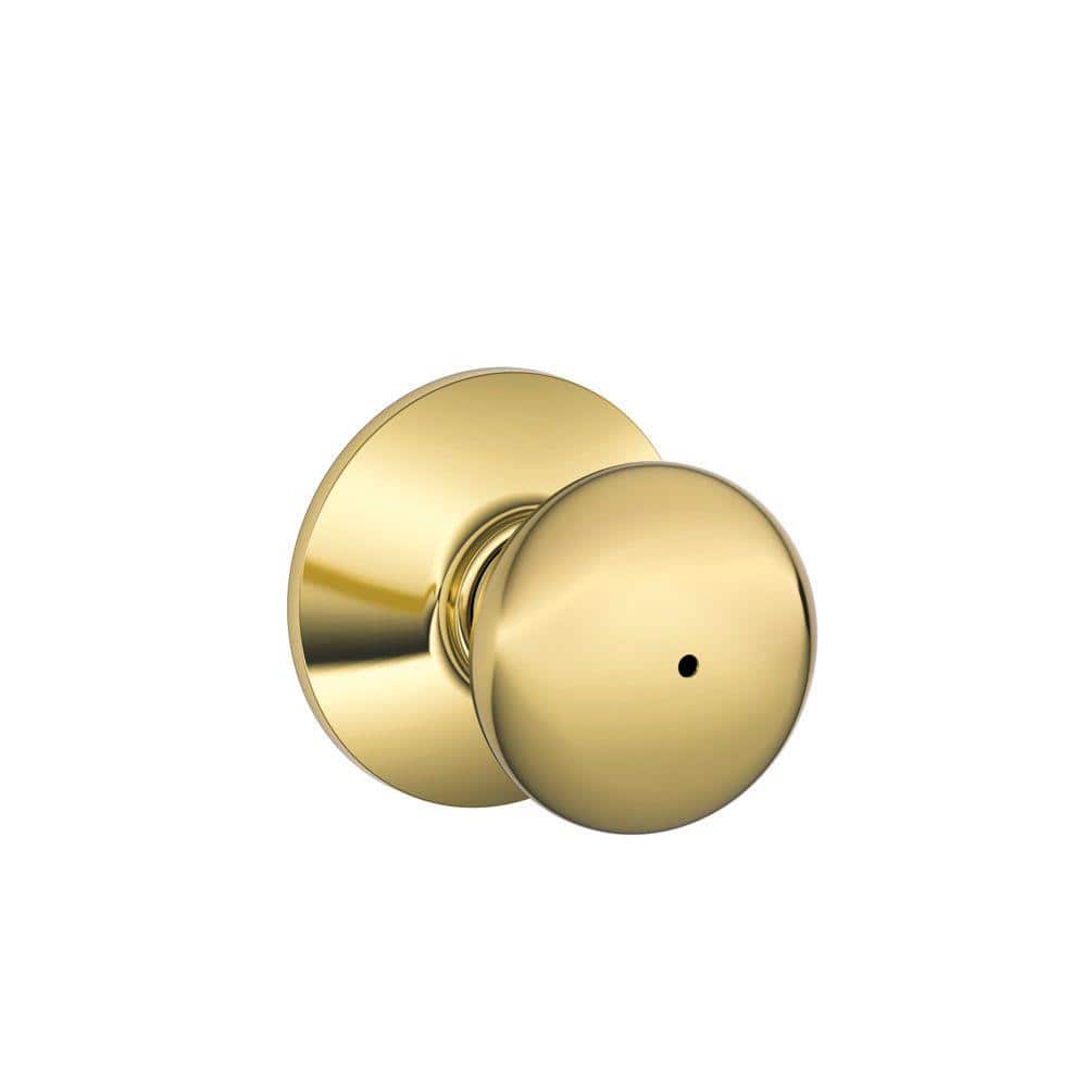 Schlage Plymouth Bright Brass Privacy Bed/Bath Door Knob