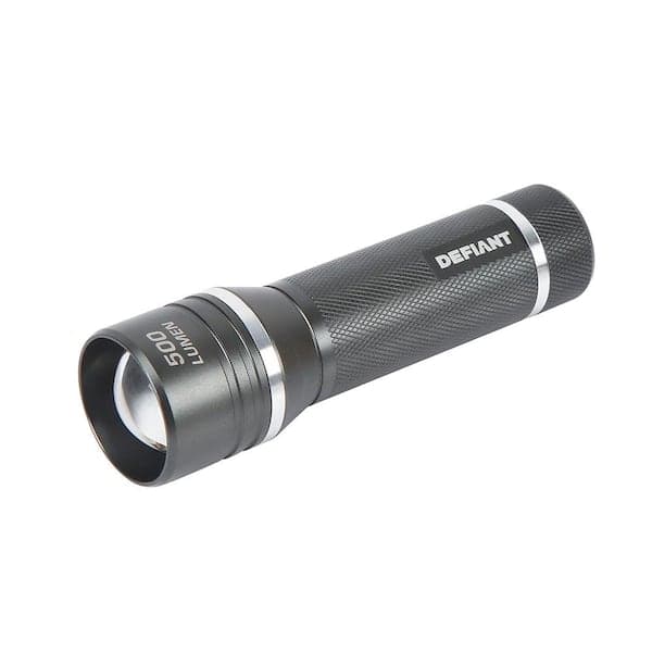 Defiant 500 Lumens LED Slide-to-Focusing Alkaline Flashlight