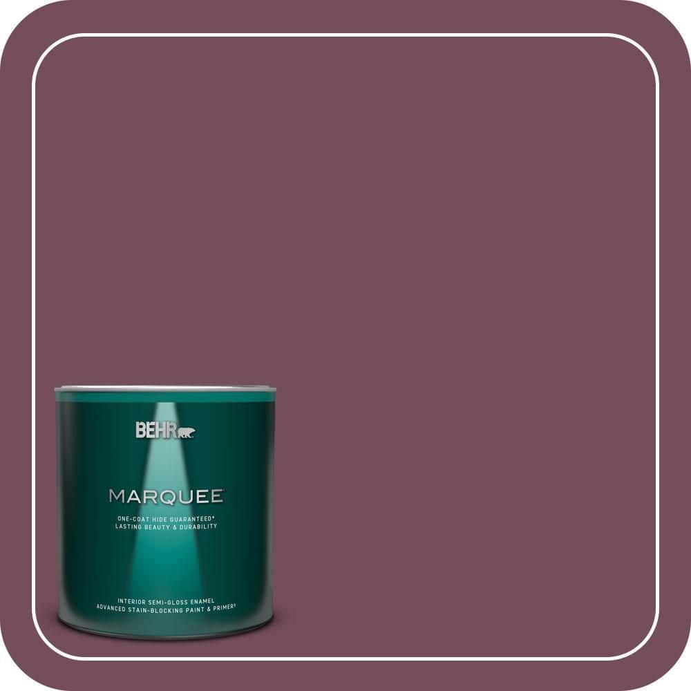 BEHR MARQUEE 1 qt. #S120-7 Fine Wine Semi-Gloss Enamel Interior Paint & Primer