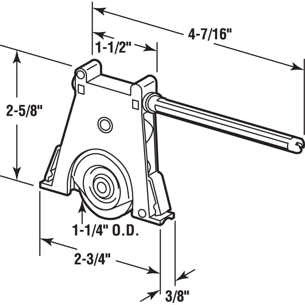 Prime-Line White Plastic, Sliding Screen Door Roller, Andersen Doors (2)