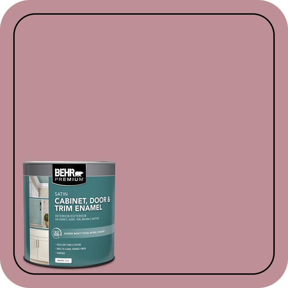 BEHR PREMIUM 1 qt. #S130-4 Cherry Juice Satin Enamel Interior/Exterior Cabinet, Door & Trim Paint (1)