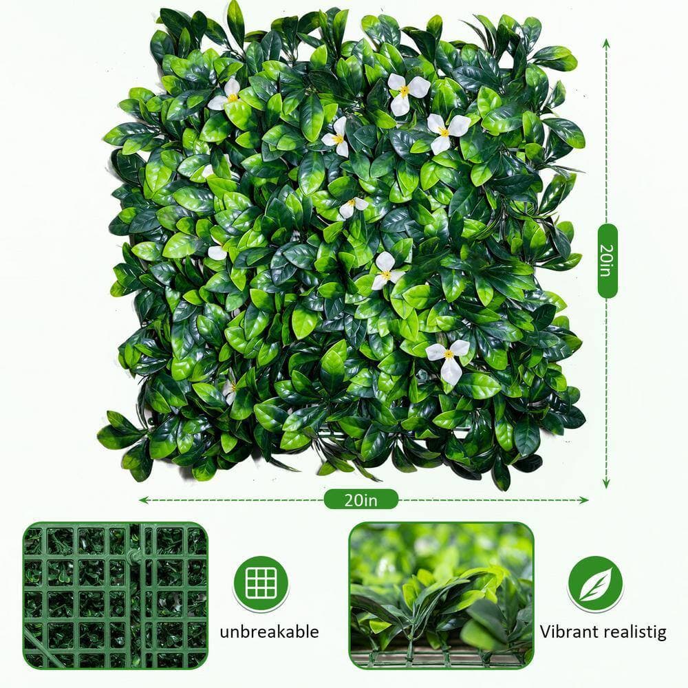 cenadinz 20 Pieces 20 in. x 20 in. Plastic Privacy Fence Screen Green Mesh Fabric Panels for Garden Fence (Type-2) (2)