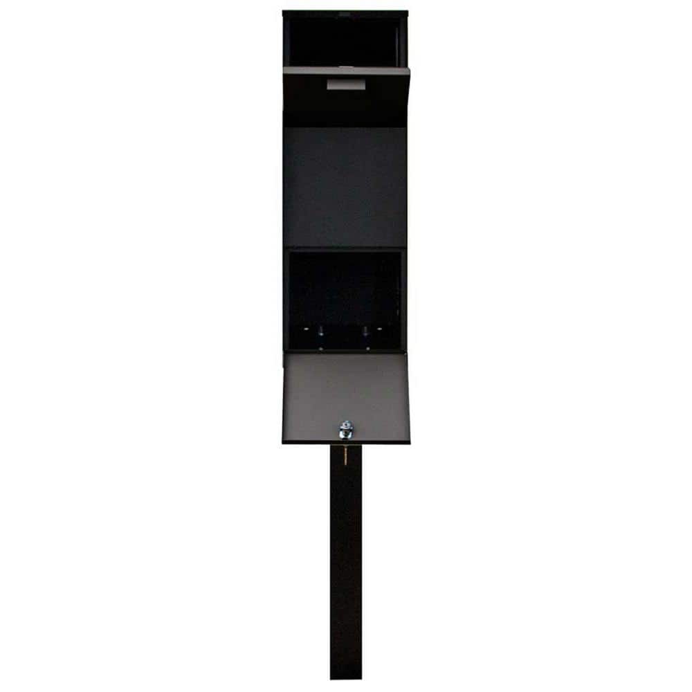 Unbranded Vacation Black Post Mounted Locking Mailbox (3)