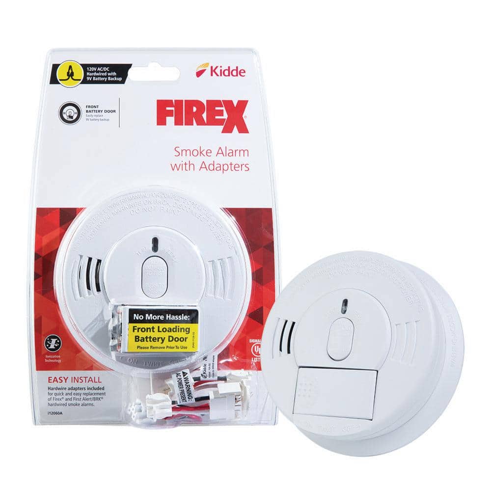 Kidde Firex Hardwired Smoke Detector with Ionization Sensor and Adapters