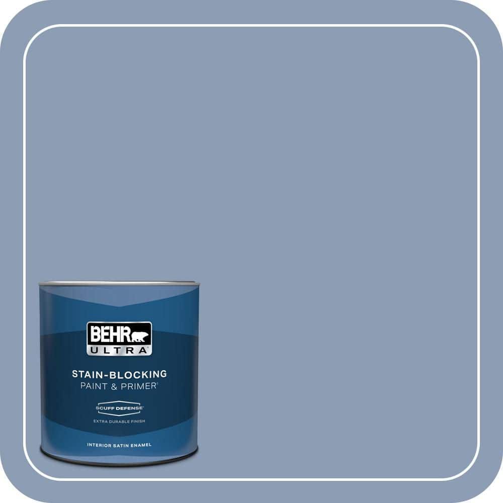 BEHR ULTRA 1 qt. #PMD-72 Periwinkle Dusk Extra Durable Satin Enamel Interior Paint & Primer