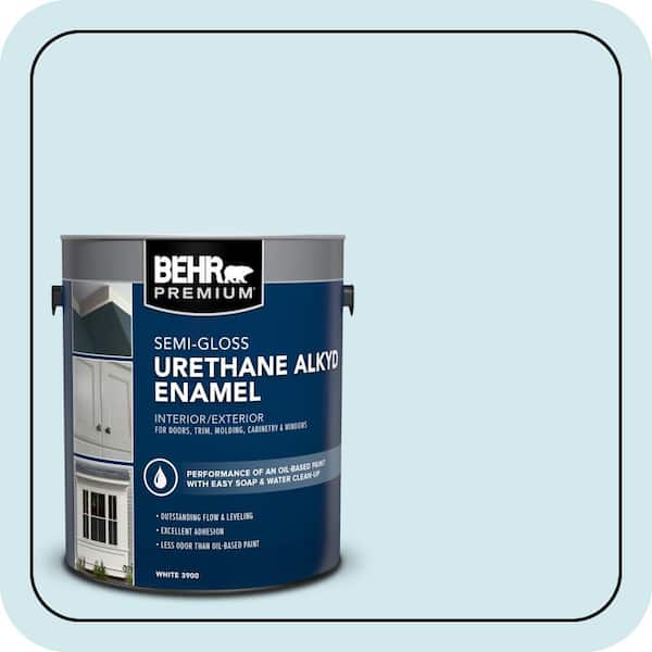 BEHR PREMIUM 1 gal. #540C-1 Mineral Water Urethane Alkyd Semi-Gloss Enamel Interior/Exterior Paint (2)