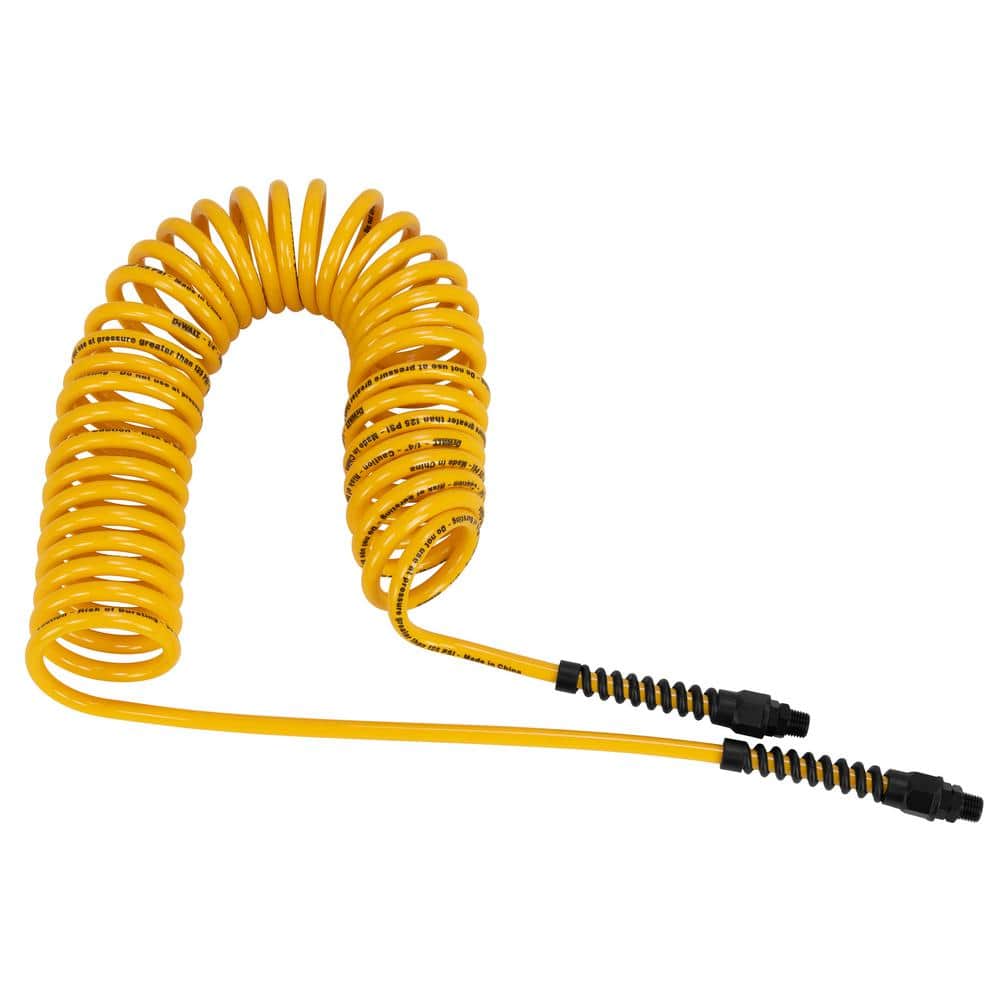 DEWALT 25 ft. 1/4 in. MNPT Polyurethane Recoil Hose