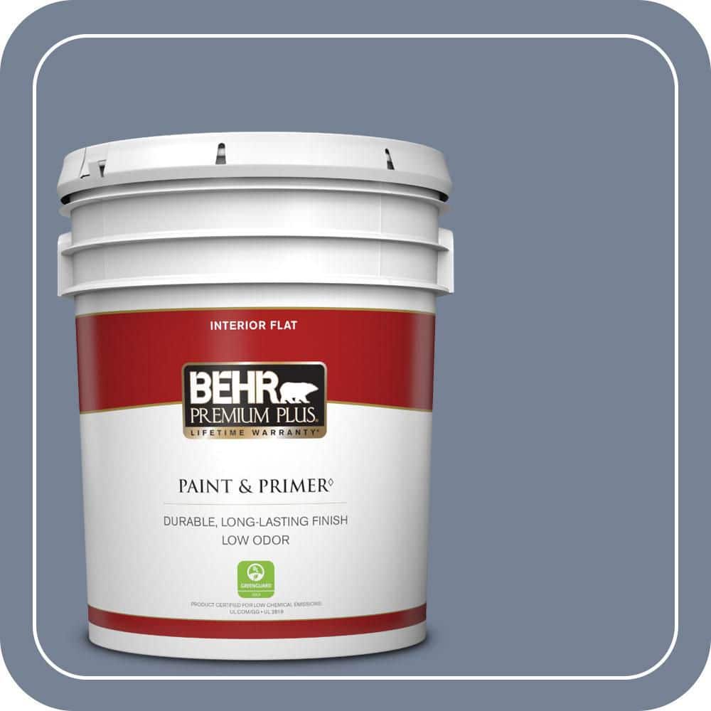 BEHR PREMIUM PLUS 5 gal. #PPU15-07 Tranquil Pond Flat Low Odor Interior Paint & Primer