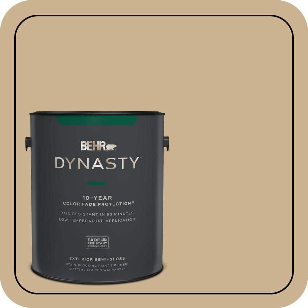 BEHR DYNASTY 1 gal. #PWL-84 Tropical Tan Semi-Gloss Enamel Exterior Stain-Blocking Paint & Primer