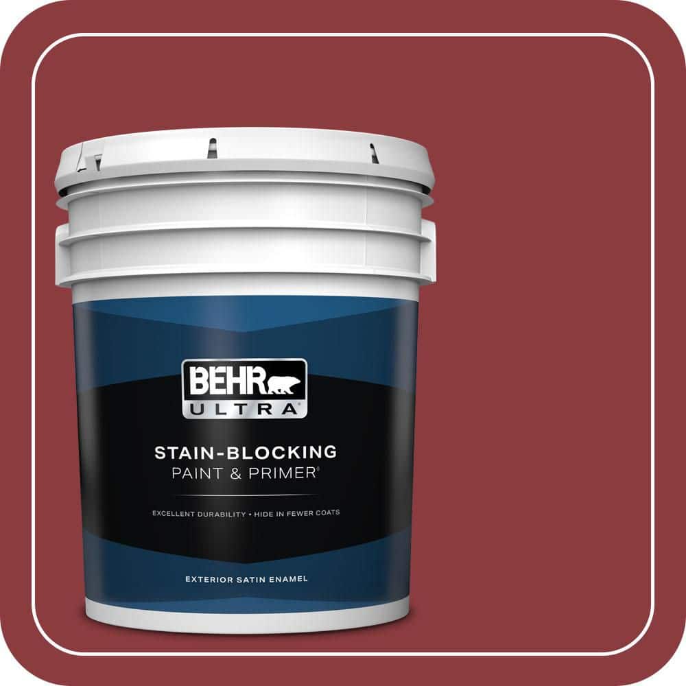 BEHR ULTRA 5 gal. #PMD-22 Ripe Currant Satin Enamel Exterior Paint & Primer