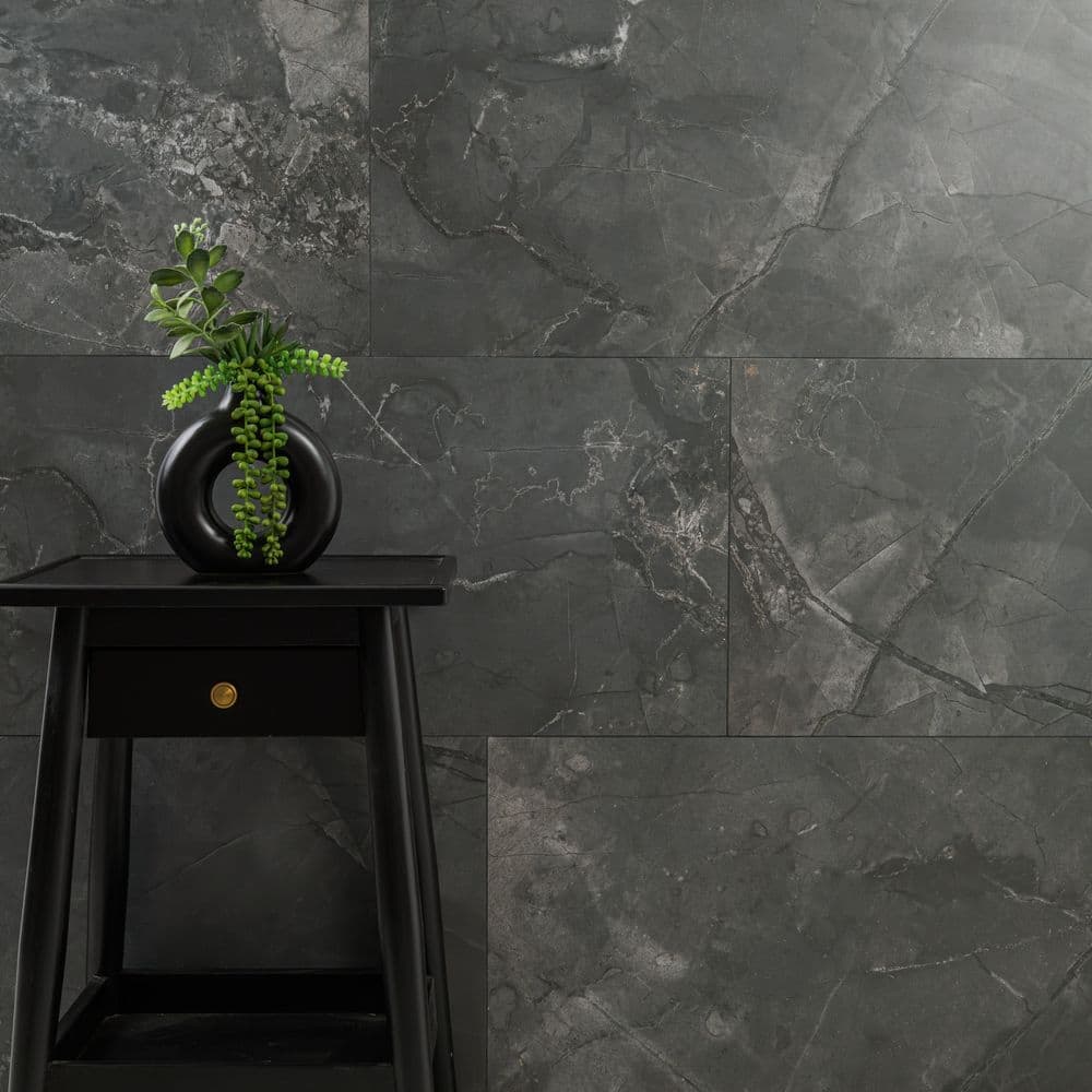 MSI Calle Peltre 16 in. x 32 in. Matte Dark Gray Porcelain Floor and Wall Tile (14.2 sq. ft. /Case) (4)
